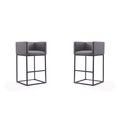 Manhattan Comfort Embassy Barstool in Grey and Black (Set of 2) 2-BS018-GY